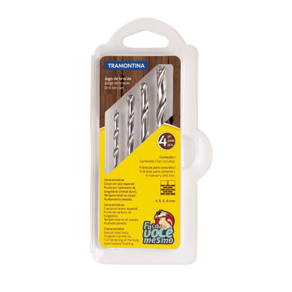 Kit Broca para Concreto Vídea 4 Peças Tramontina