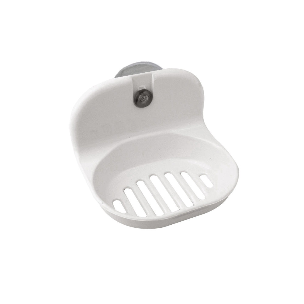 Saboneteira de Parede com Ventosa Plástico Branco Daivak