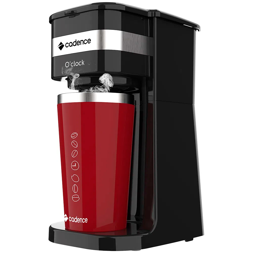 Cafeteira Elétrica O’clock Cadence Vermelha Com Copo Térmico 127V