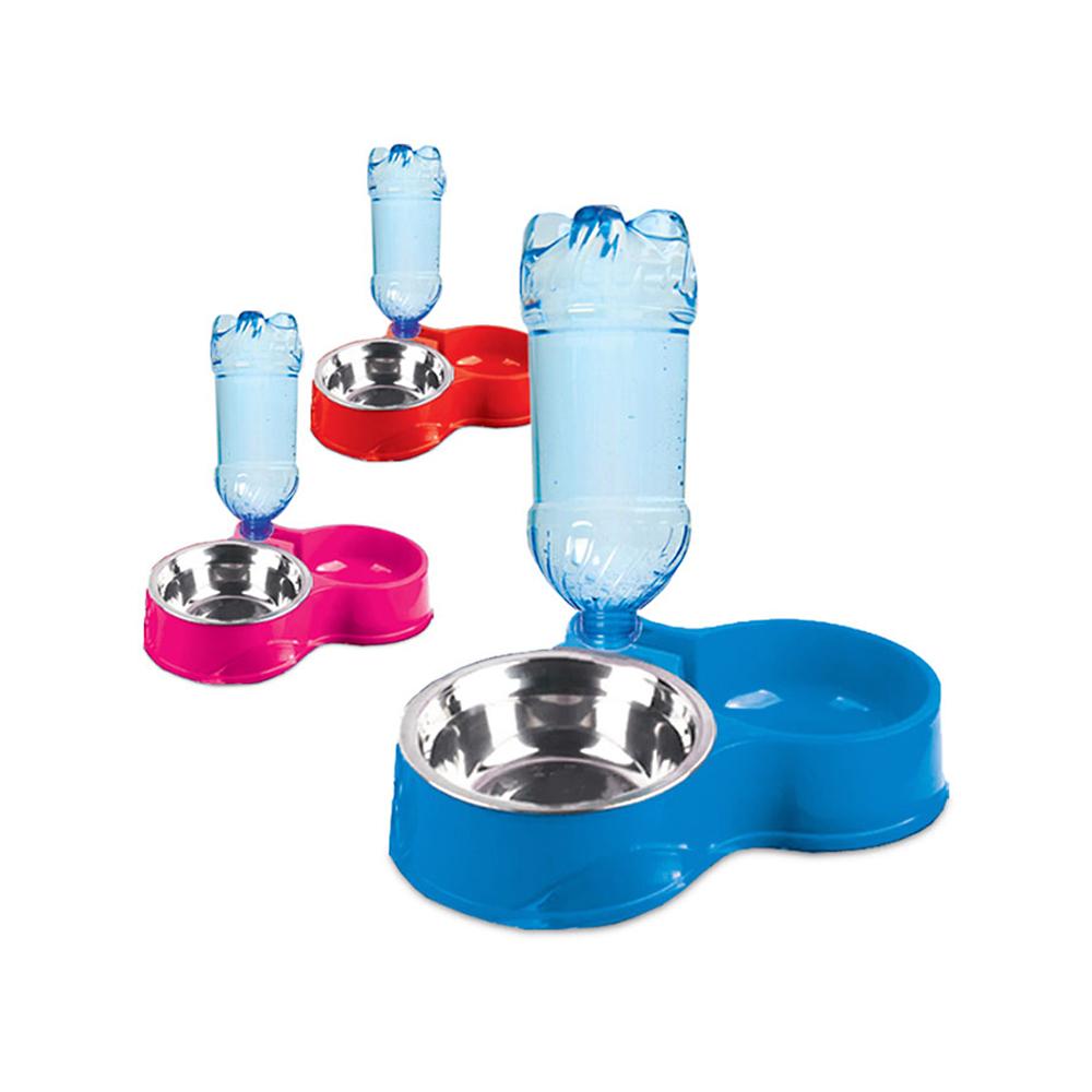Comedouro de Plástico Duplo para Pet Chalesco