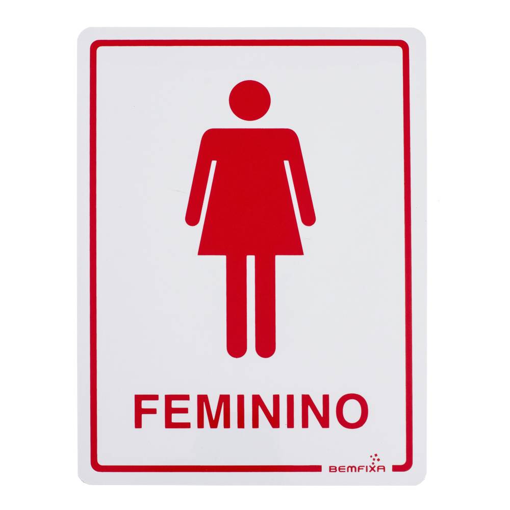 Placa de Sinalização Banheiro Feminino Bemfixa
