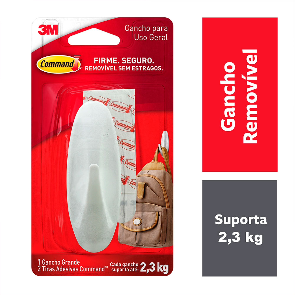 Gancho Adesivo Branco Command 3M - 2,3kg