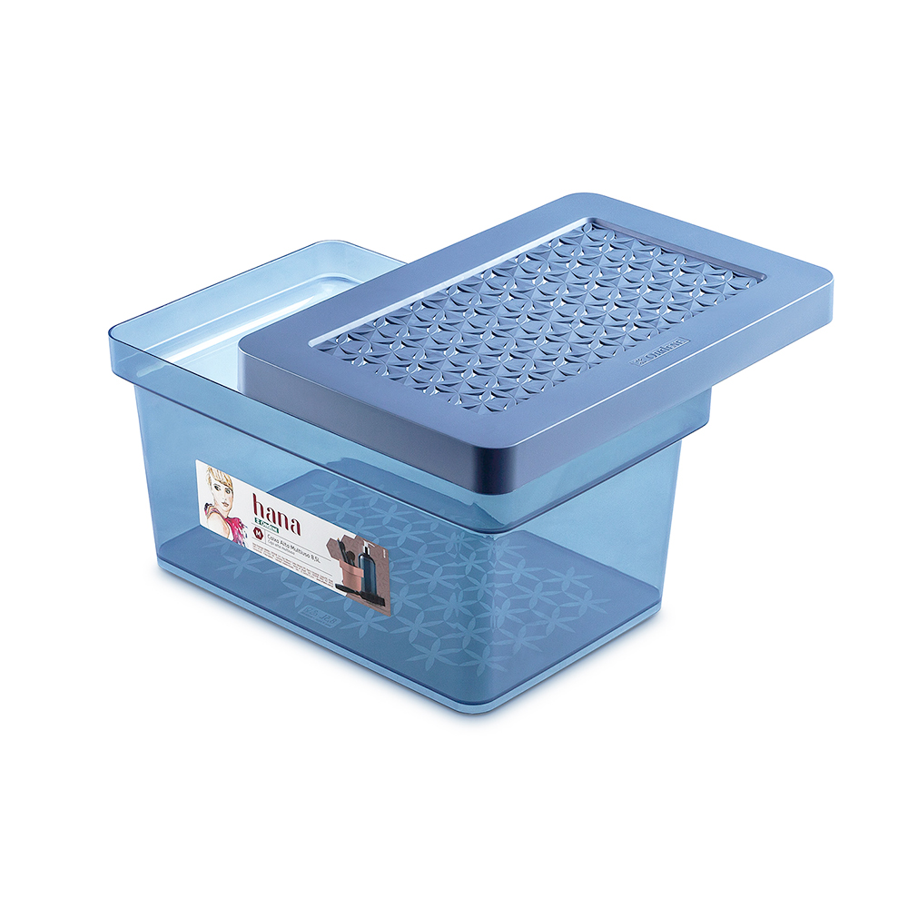 Caixa Organizadora com Tampa Azul Hana Ordene 8,5L