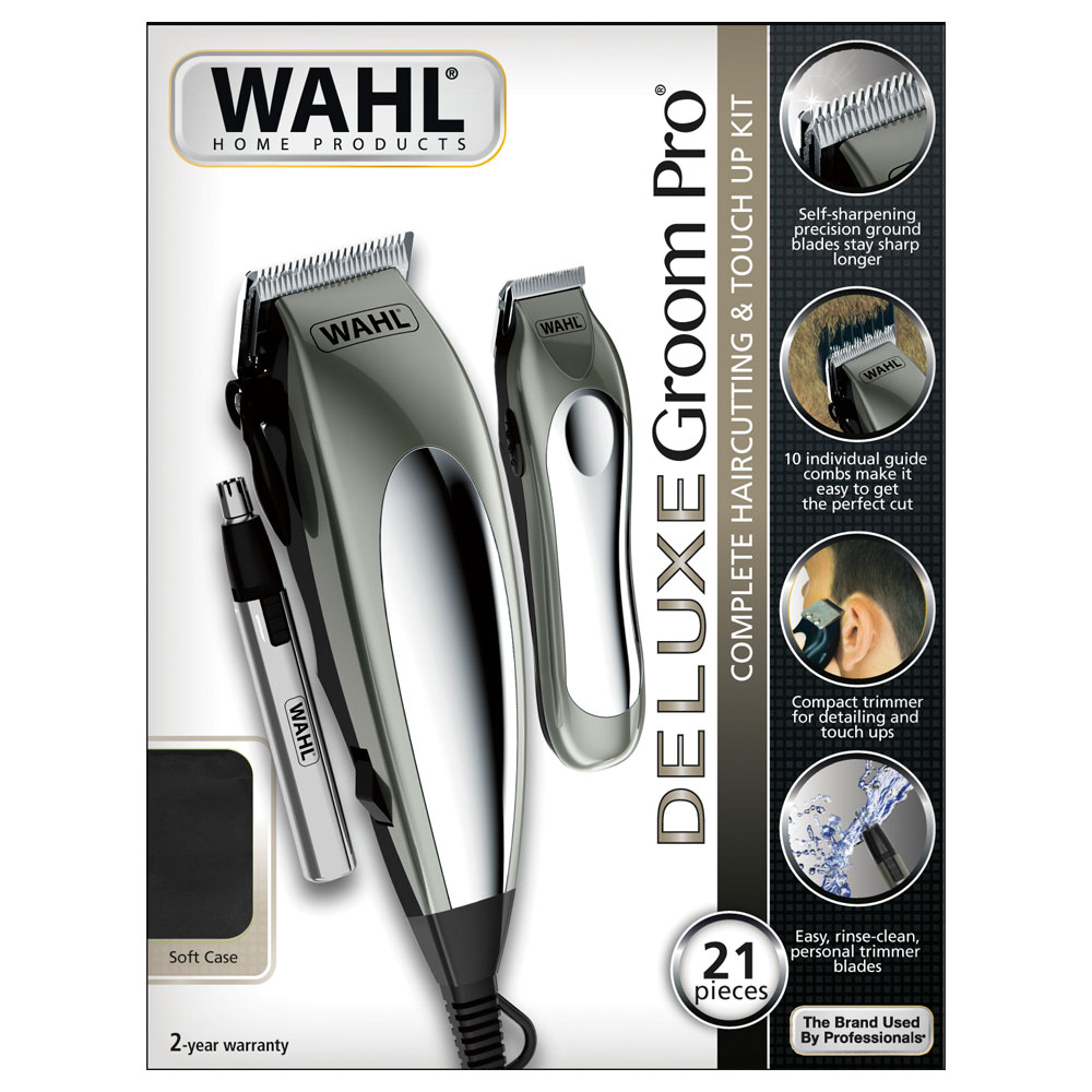 Kit Aparador de Cabelos e Pelos Deluxe Groom Pro Wahl 127V - 9W
