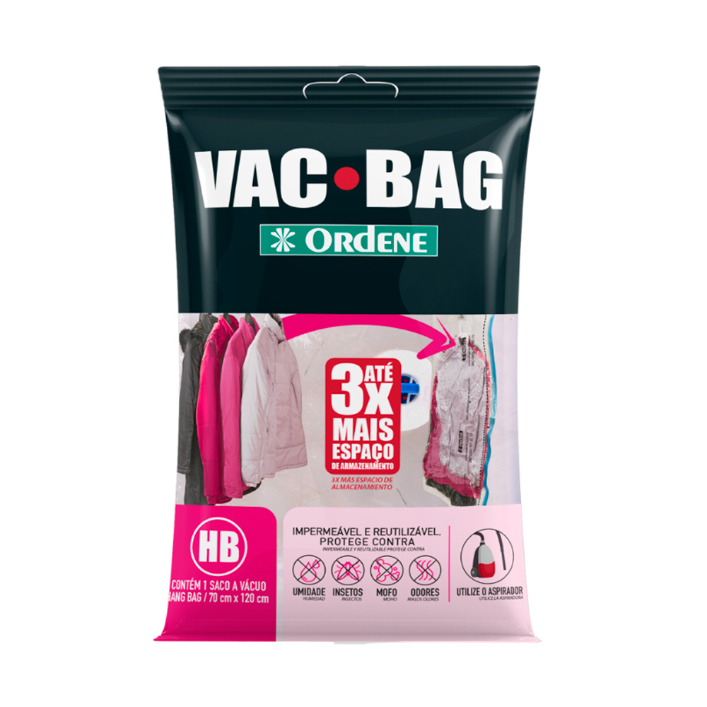 Saco à Vácuo Protetor Vac Bag Transparente Ordene 70x120cm