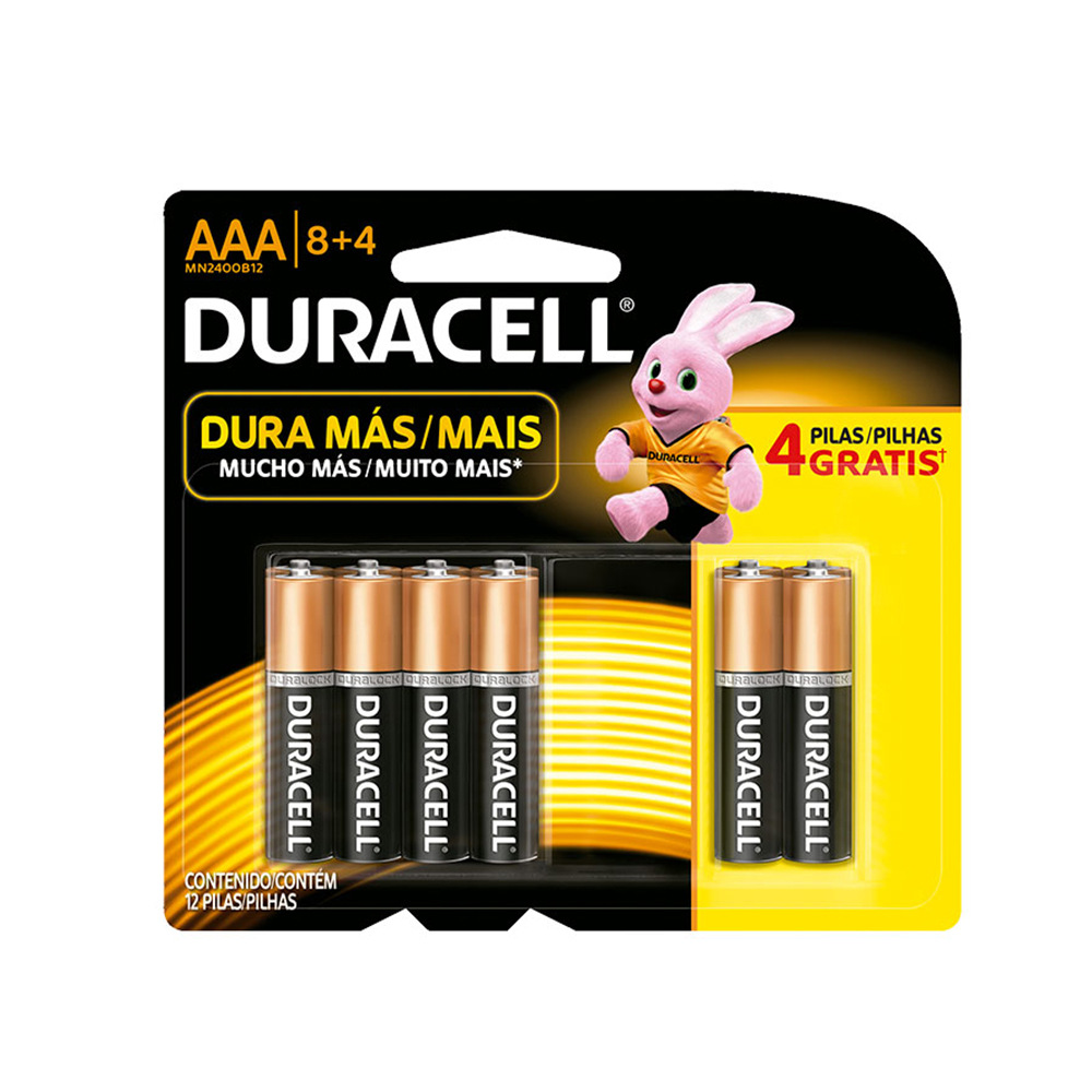 Pilha Alcalina AAA Duracell 12 Unidades