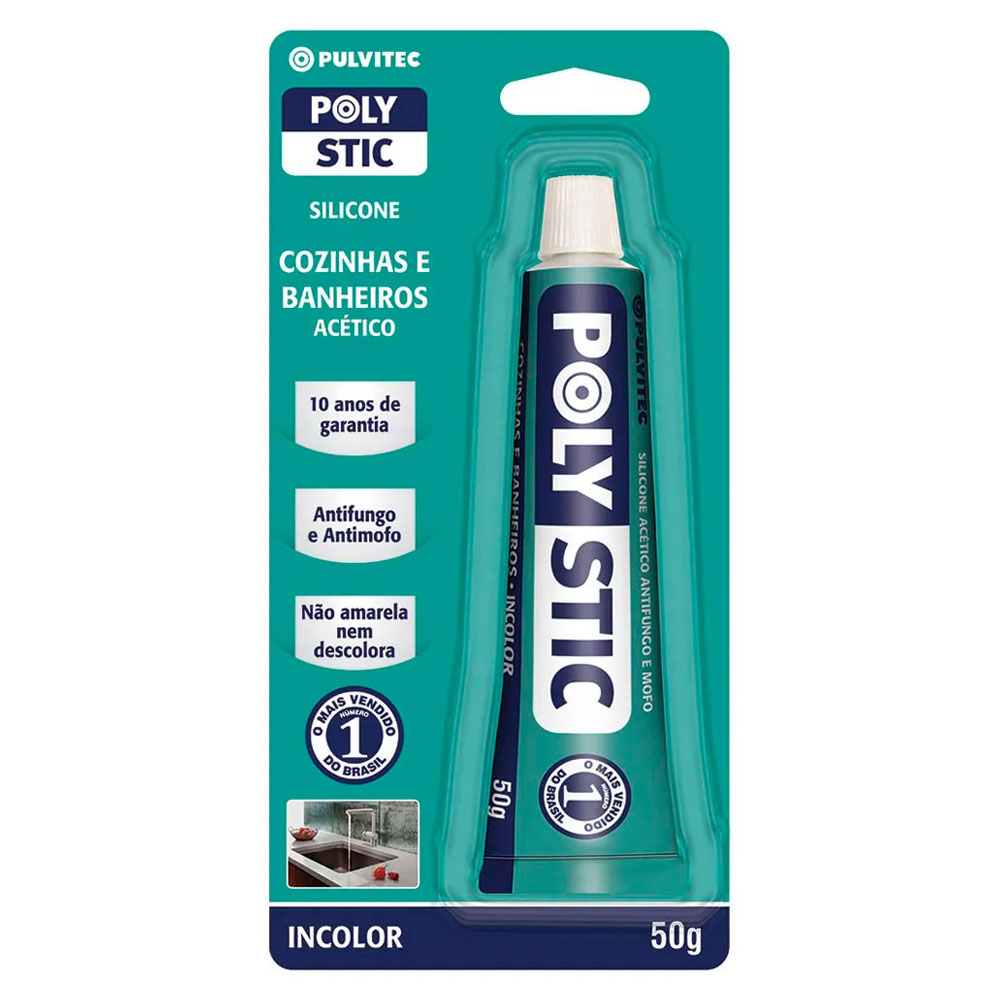 Silicone Acético Cozinhas e Banheiros Branco Pulvitec 50g