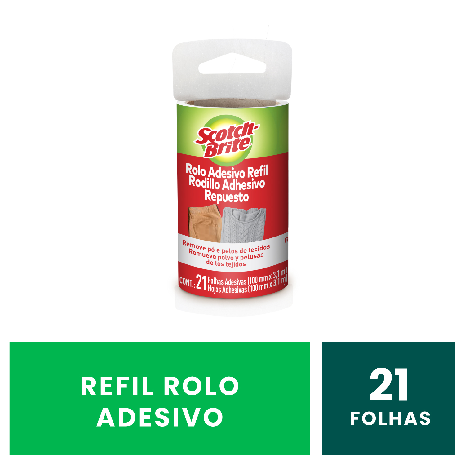 Refil Rolo Adesivo Scotch Brite 20 folhas 3M