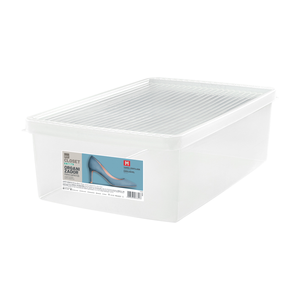Caixa Organizadora para Sapatos Dry Closet Ordene 19 x 31 cm
