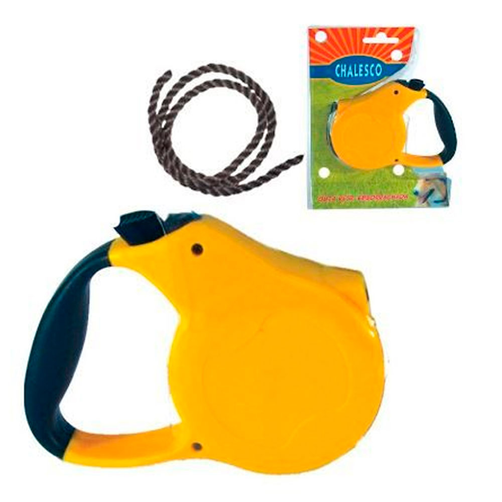 Guia Retrátil para Cães Amarelo Chalesco até 3Kg - 3,5m