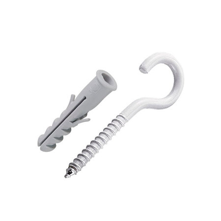 Gancho com Bucha 6mm Branco Bemfixa 4 unidades