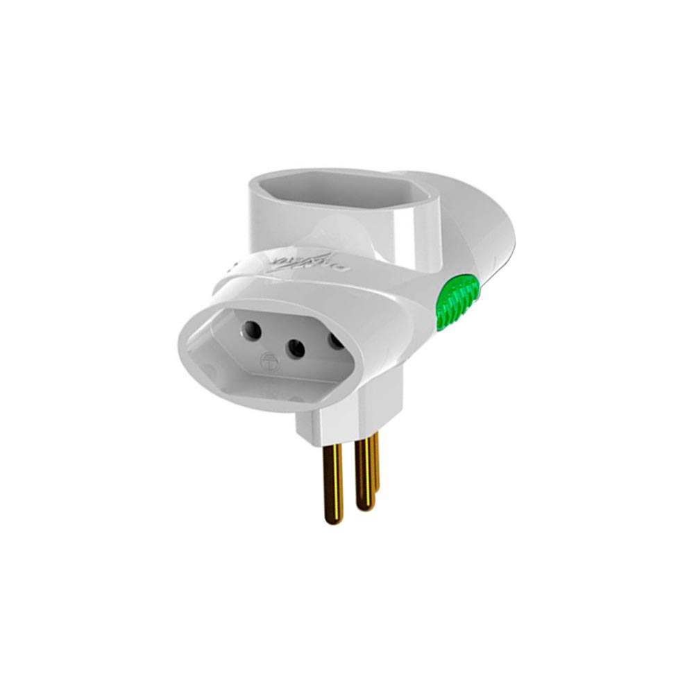 Plugue 2P+T 3 Saídas Branco Daneva 10A