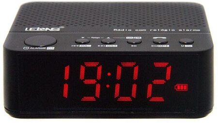 Relógio Despertador Digital Elétrico Bluetooth Rádio AM/FM Lelong
