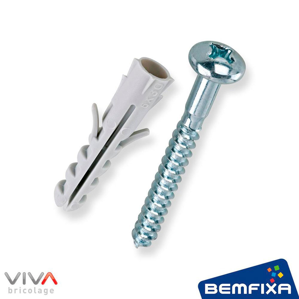 Bucha de Fixação em Nylon com Parafuso Philips 5mm Bemfixa 10 unidades