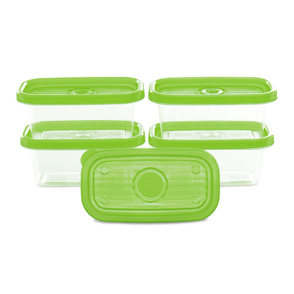 Jogo de Potes de Pl&aacute;stico Plas&uacute;til 5 Pe&ccedil;as 150ml