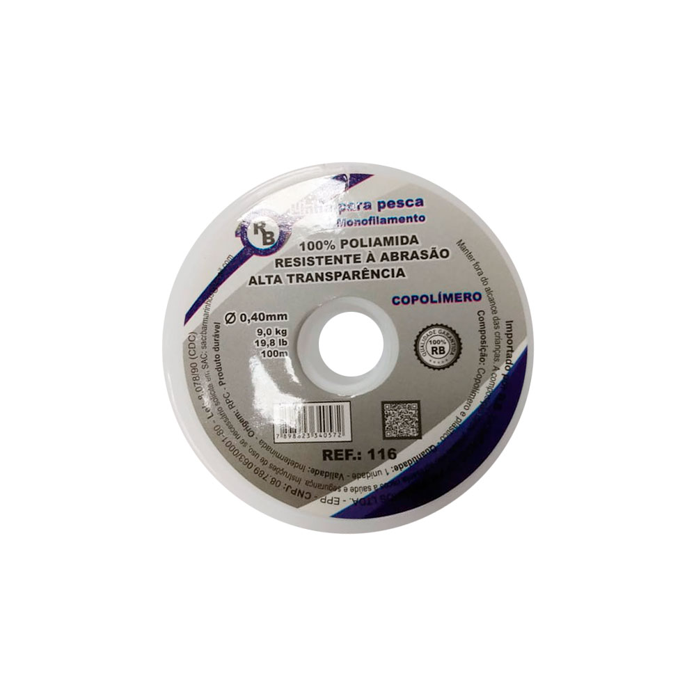 Linha de Nylon Multiuso 0,40mm -100m
