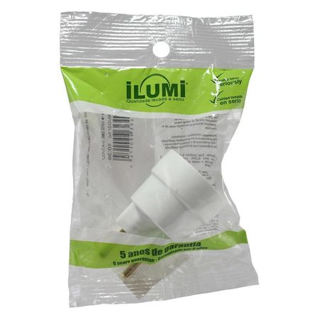 Soquete de Nylon E27 Bipolar Branco Ilumi