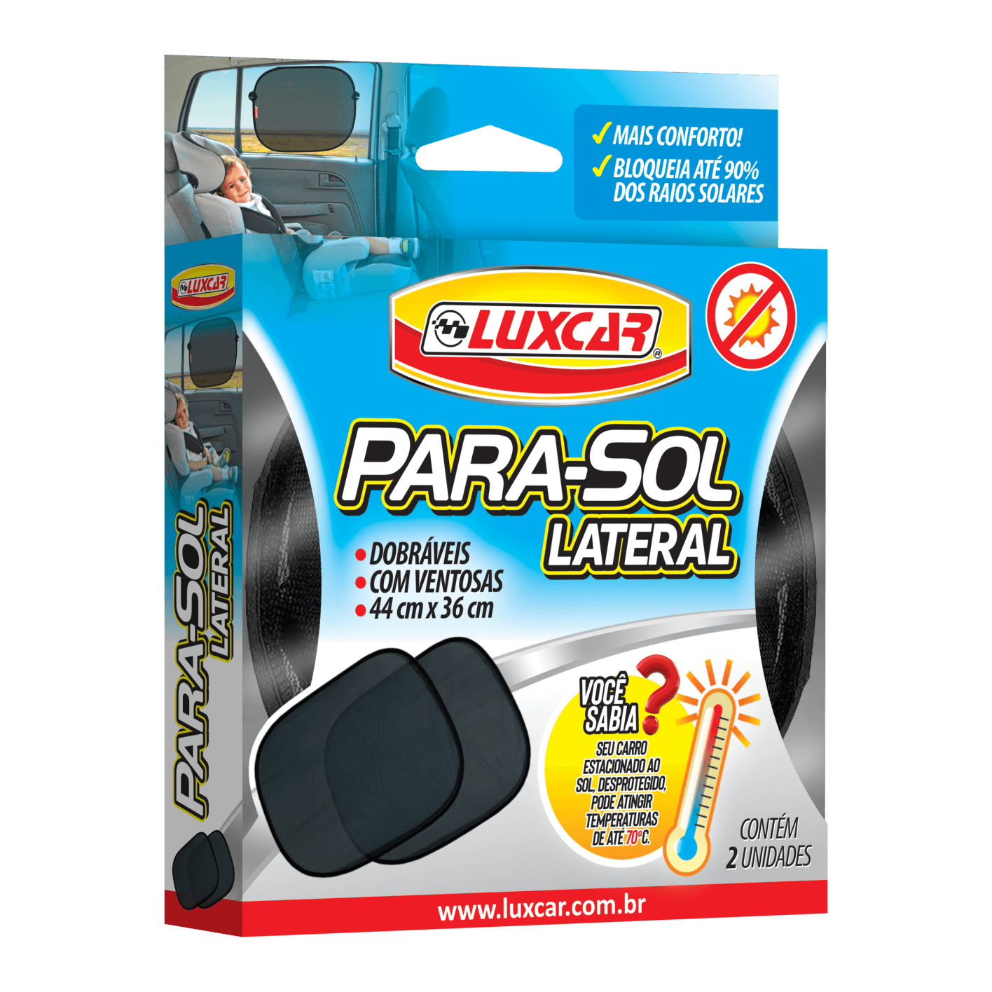 Para-sol Lateral Automotivo Luxcar 2 Peças
