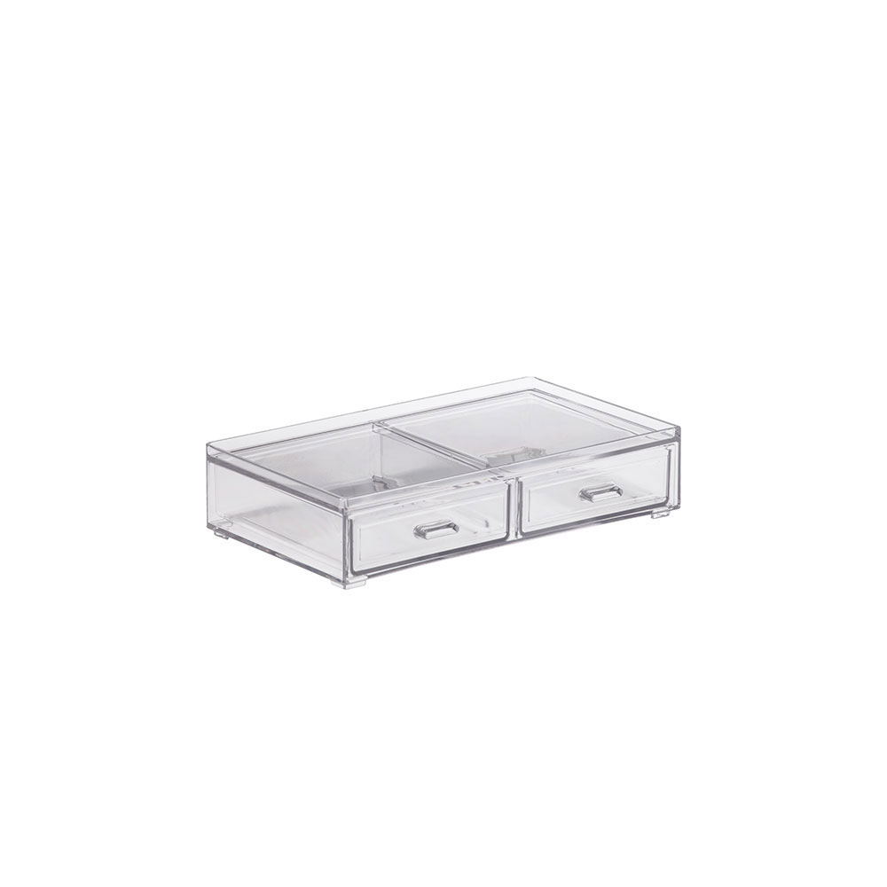 Mini Gaveteiro Organizador Acr&iacute;lico com 2 Gavetas Paramount 21,5cm
