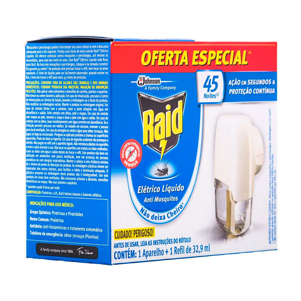 Inseticida Elétrico Líquido Raid com Refil