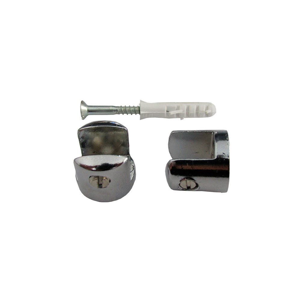 Botão Frances Aço Cromado para Prateleira de Vidro 8mm 2 Peças Foxmix