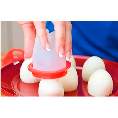 Jogo De Formas Silicone Para Cozinhar Ovos Recheados Cozidos