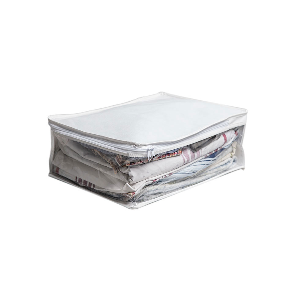 Organizador Multiuso TNT com Zíper Branco Praticita 50x40x20cm