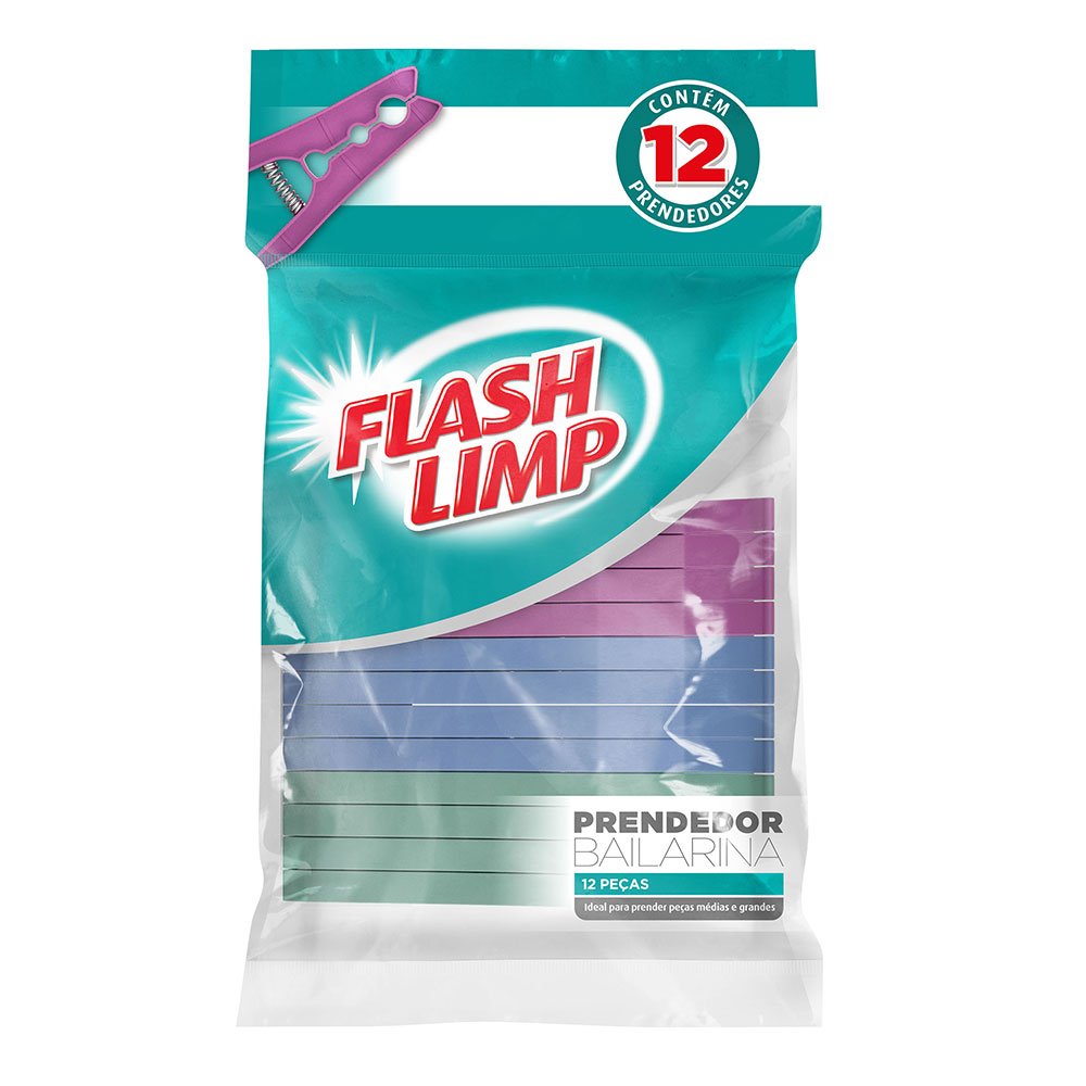 Prendedores de Roupa Bailarina Flashlimp 12 Peças