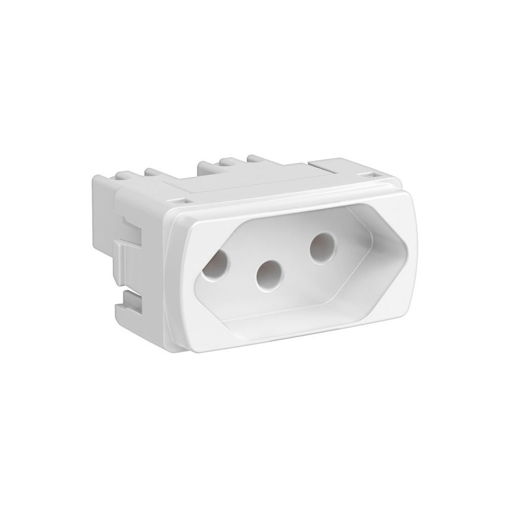 Módulo Tomada 2P+T Pialplus Branco Pial 10A