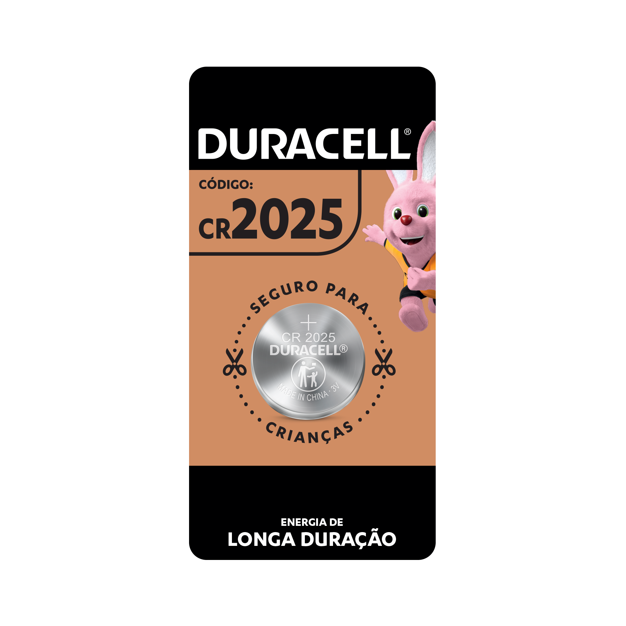 Bateria Botão Lithium CR2025 Duracell 3V