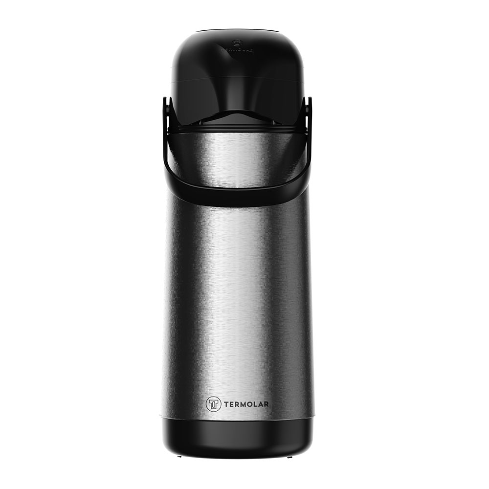 Garrafa Térmica de Inox Preta de Pressão Lúmina Termolar 1L