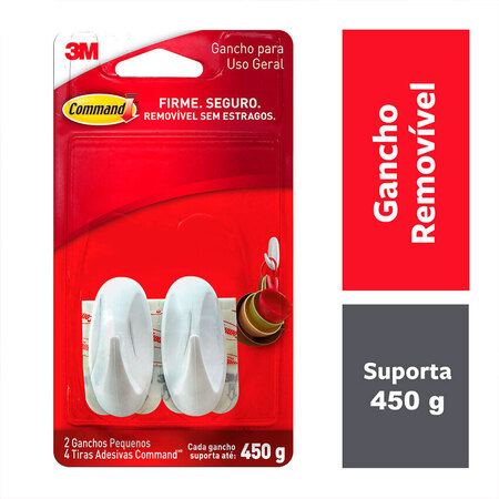 Gancho Adesivo de Plástico Command 3M até 450g