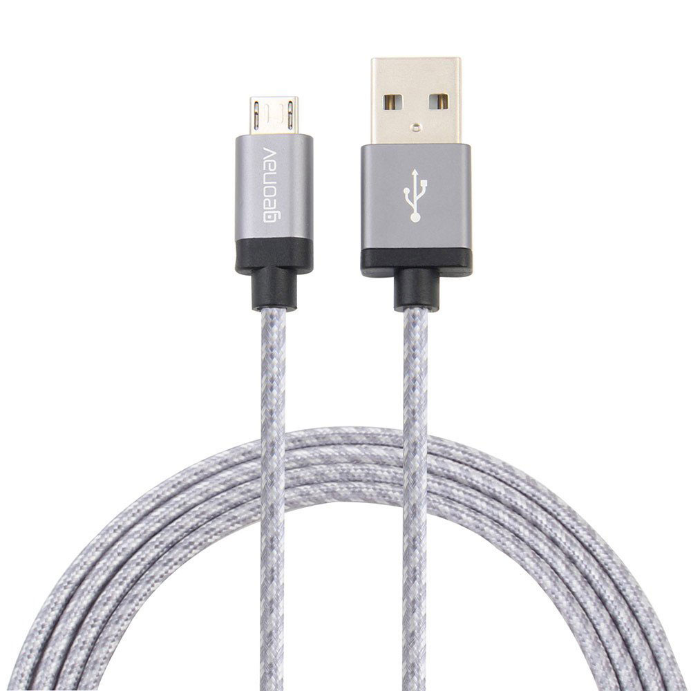 Cabo USB 2.0 x Micro USB de Nylon Tran&ccedil;ado Refor&ccedil;ado Titanium Geonav 1,5m