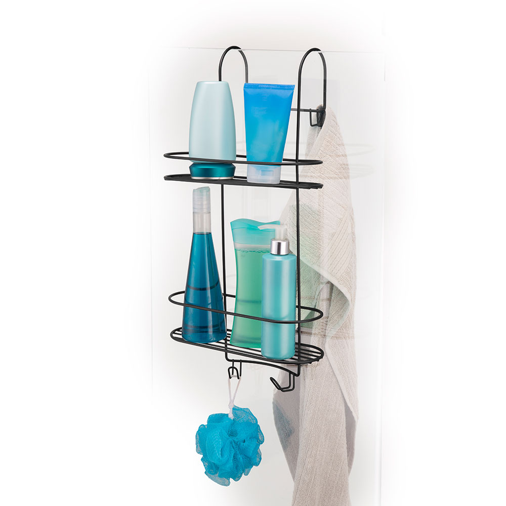 Porta Shampoo Duplo para Box Preto Arthi 51,5cm