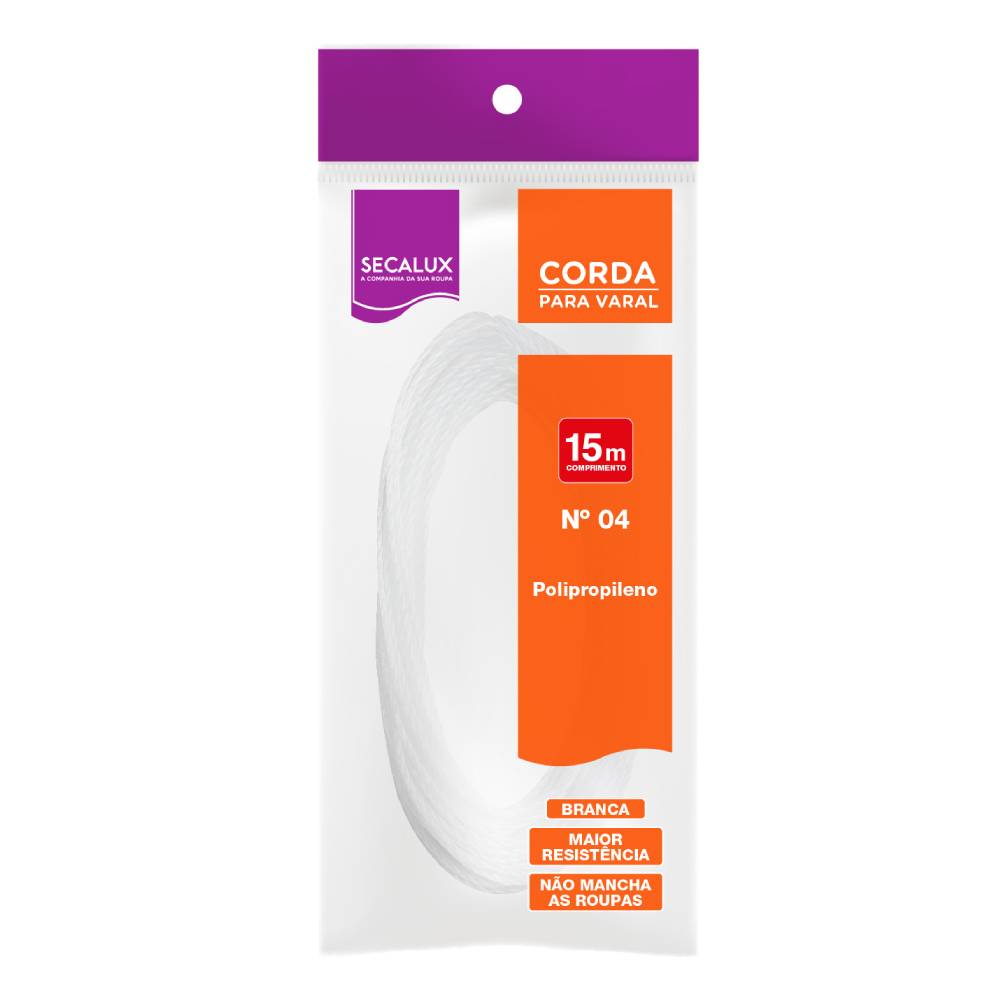 Corda para Varal N°4 Secalux Branco 15m