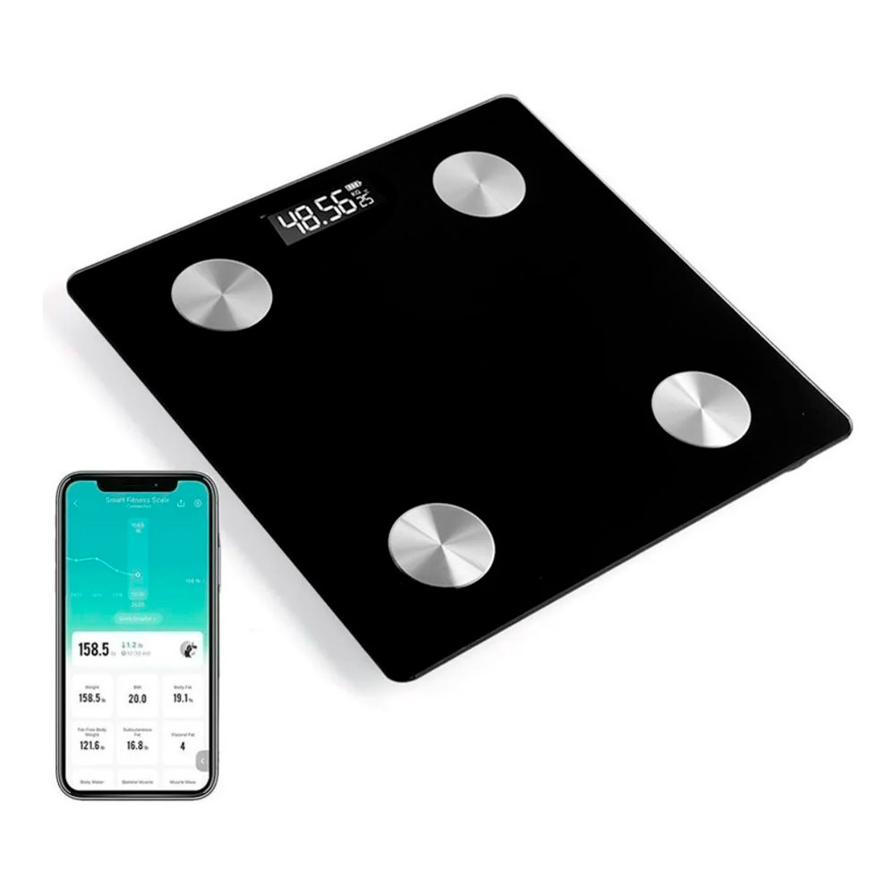 Balança Digital Bluetooth de Bioimpedância para até 180kg Preta Unyhome