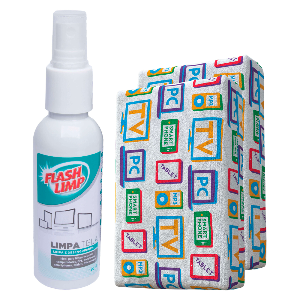 Kit Limpa Telas FlashLimp 120ml com 2 Esponjas