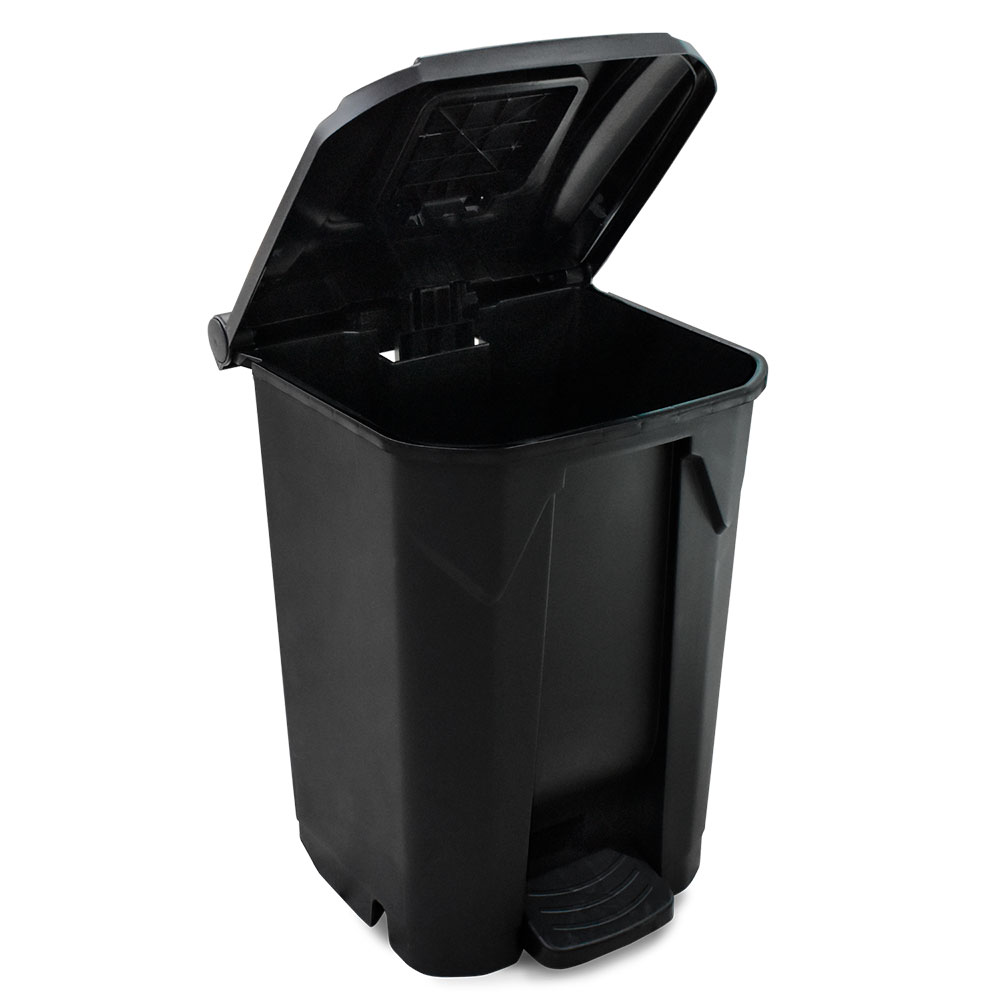 Lixeira de Plástico com Pedal e Roda Preta Arqplast 60L