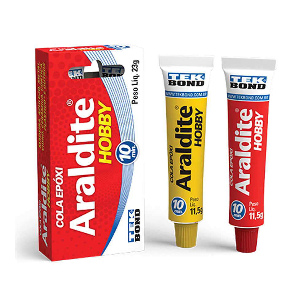 Cola Epóxi Araldite Hobby 10min Caixa Tekbond 23g - 2 unidades