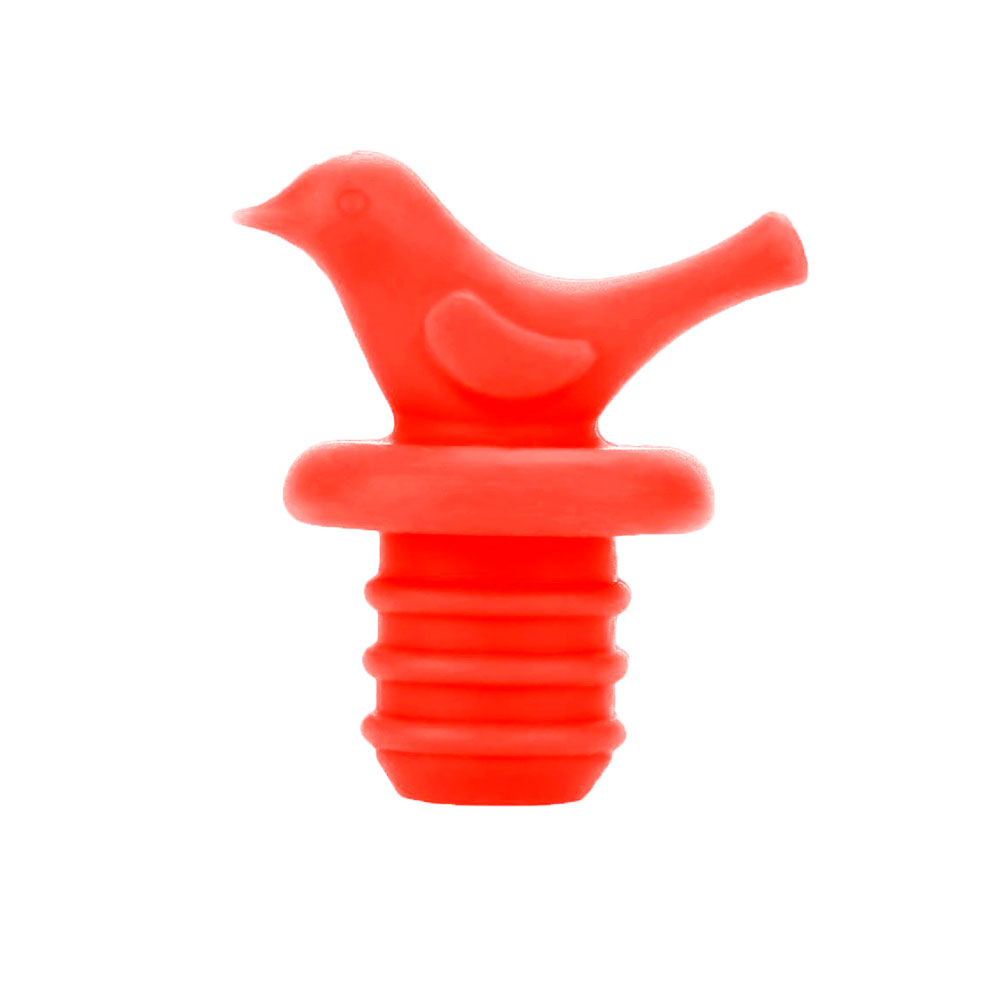 Tampa de Silicone para Garrafa de Vinho Pássaro Vermelha Bono