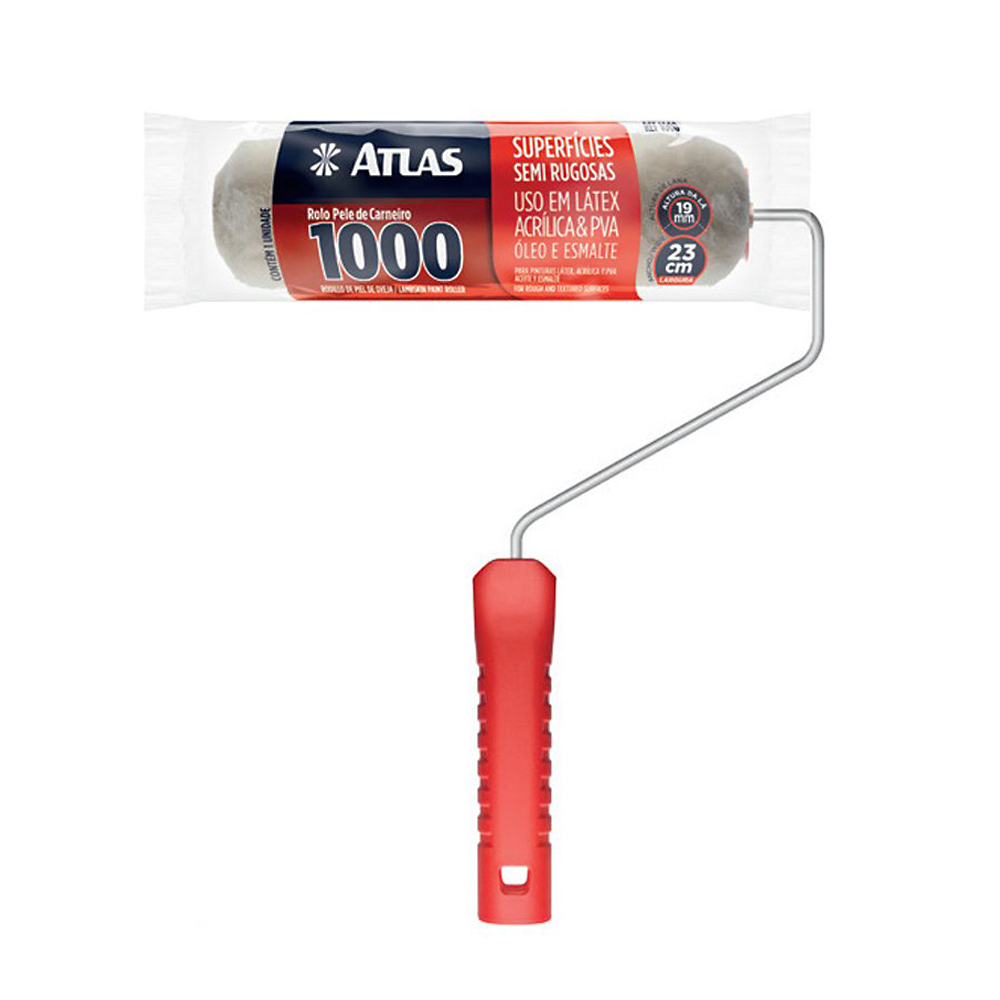 Rolo de Pintura Lã de Carneiro com Suporte Atlas 23cm
