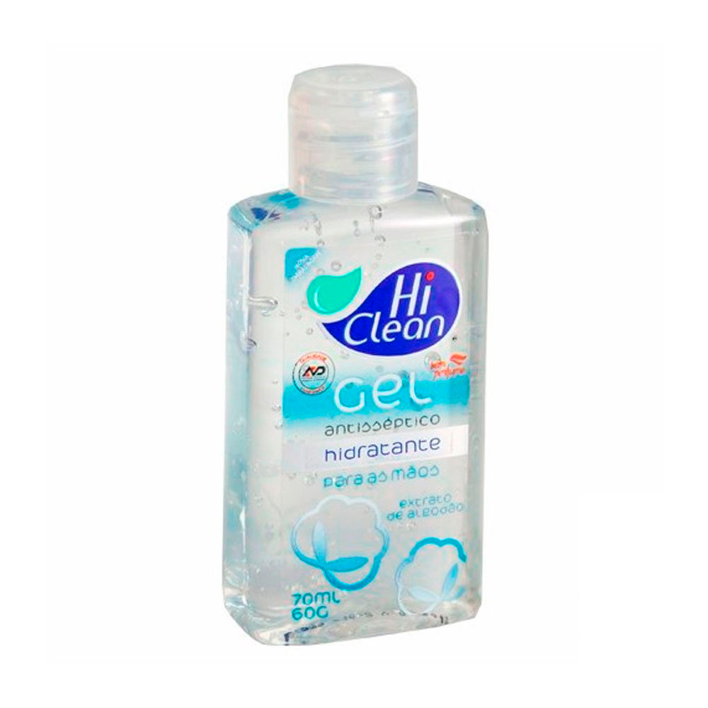 Álcool Gel Antisséptico 70% com Extrato de Algodão Hiclean 60g