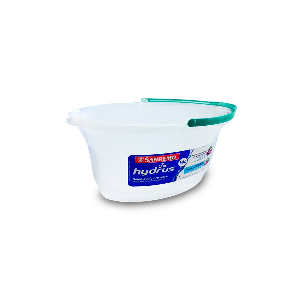 Balde Oval Hydrus de Plástico Incolor Sanremo 14L