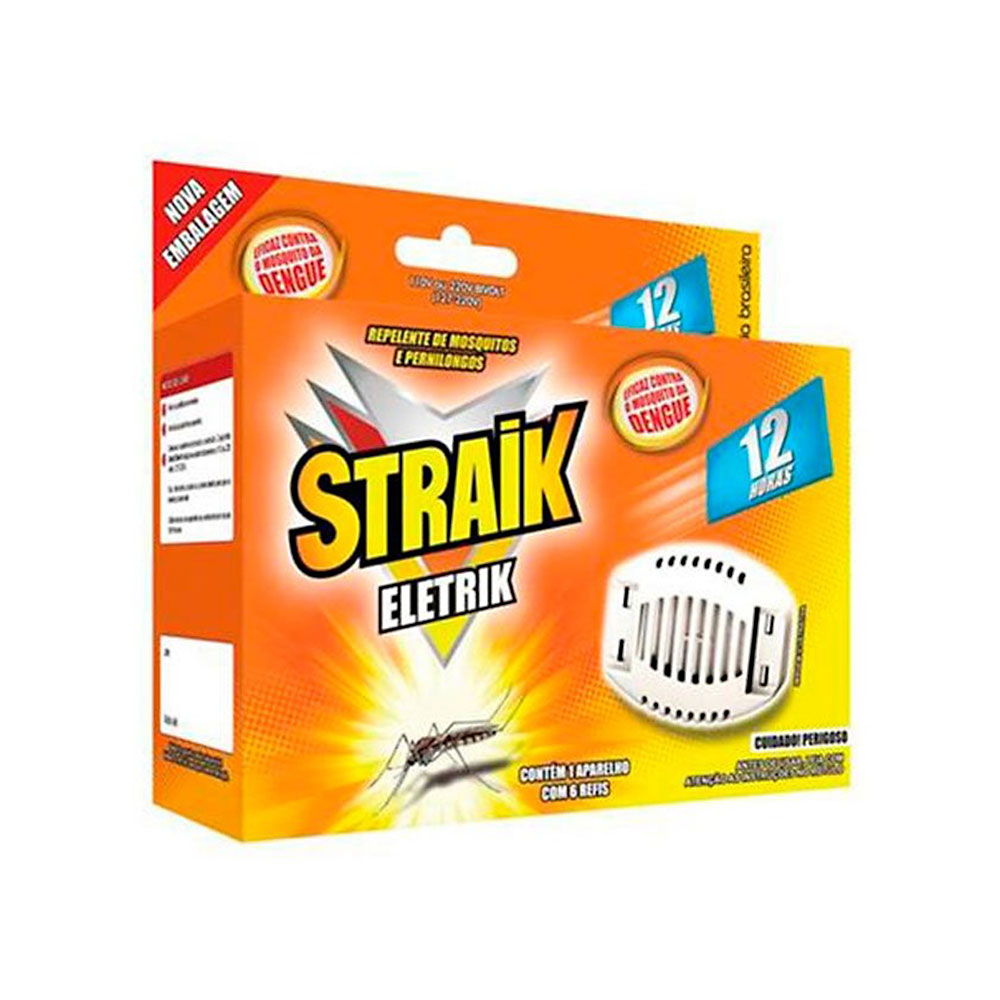 Repelente Eletrônico para Mosquitos e Pernilongos com Refil Straik