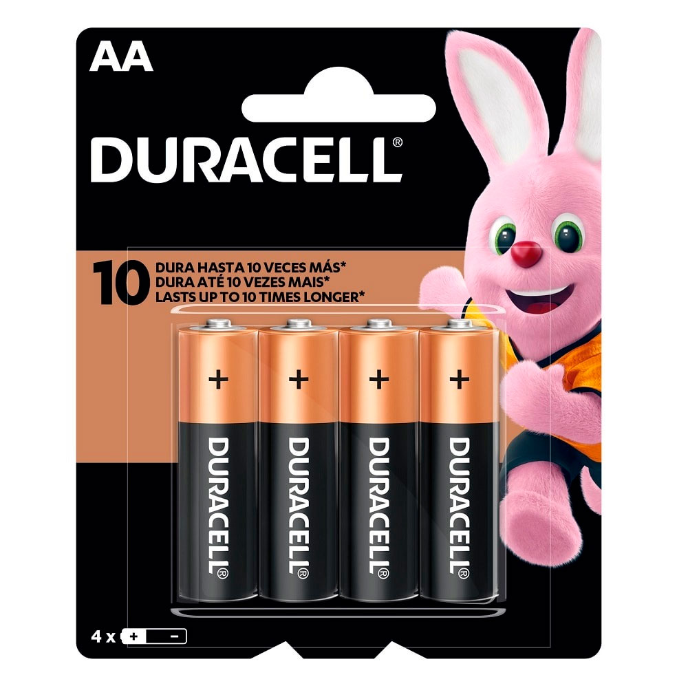 Pilha Alcalina Pequena AA MN1500 Duracell 4 Unidades