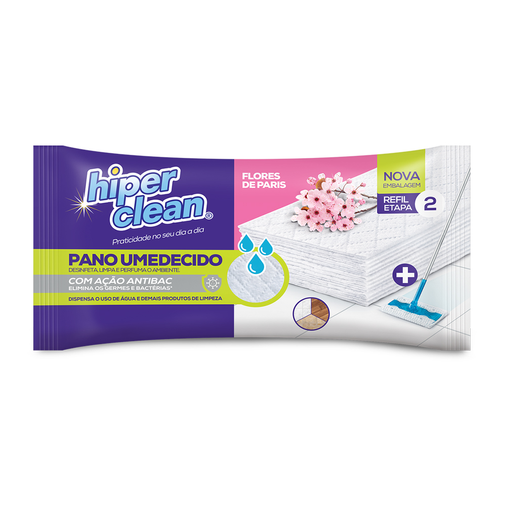 Lenço Umedecido Paris Hiperclean 12 unidades