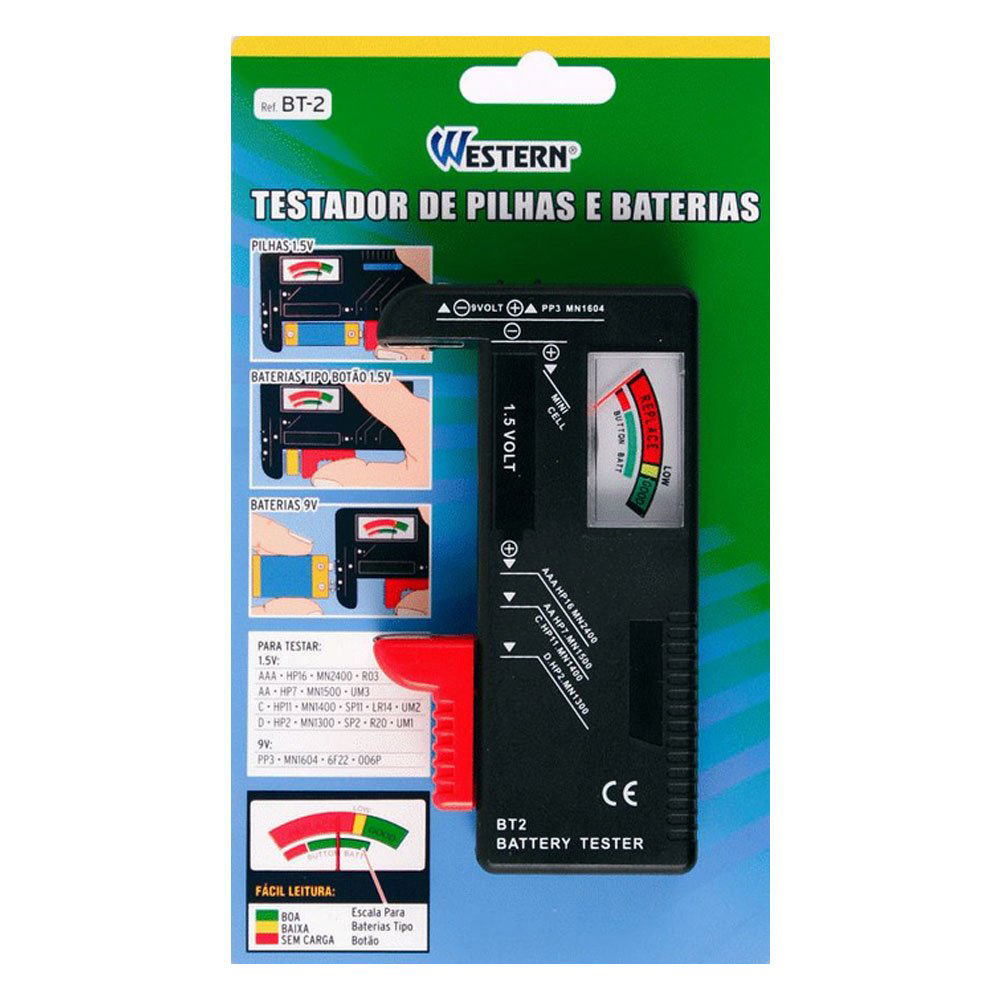 Testador de Pilhas e Baterias Western 1,5 a 9V