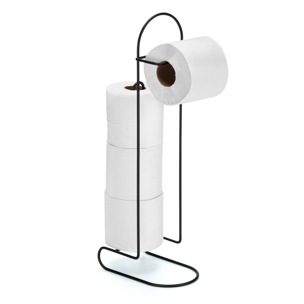 Suporte para Papel Higiênico de Chão Preto Arthi 49,5cm