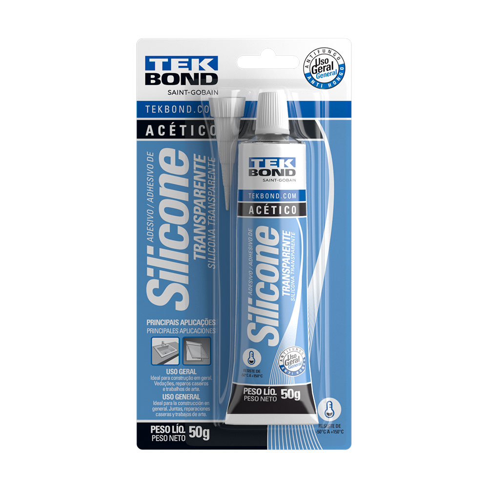 Silicone Acético Transparente Tekbond 50g