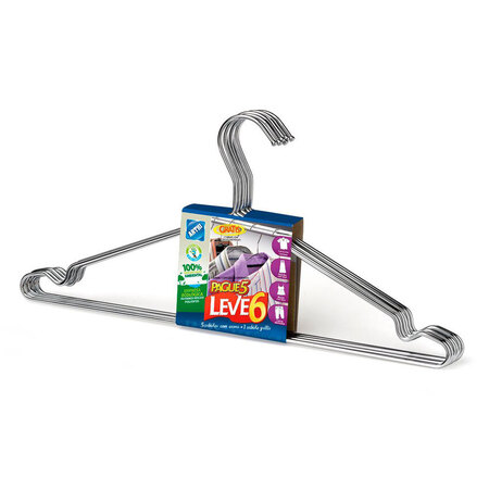 Cabide de Metal com cava para Roupas Arthi 6 Unidades